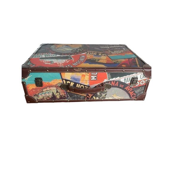 Vintage Caribbean Hotel Mexican Motif Hard Shell Suitcase/ Party Decor/ Theme - Picture 2 of 15